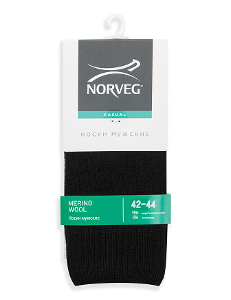 Носки мужские из шерсти мериноса серии MERINO WOOL, цвет черный, фото 3