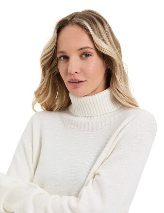 Свитер женский Cashmere&Merino blend oversize, цвет белый, фото 2