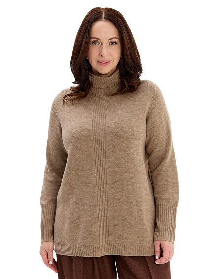 Merino Base Свитер oversize, цвет бежевый меланж, фото 1