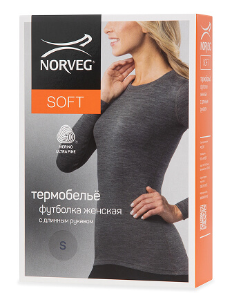 Термобелье футболка серии SOFT с длинным рукавом.  Знак Woolmark, фото 3