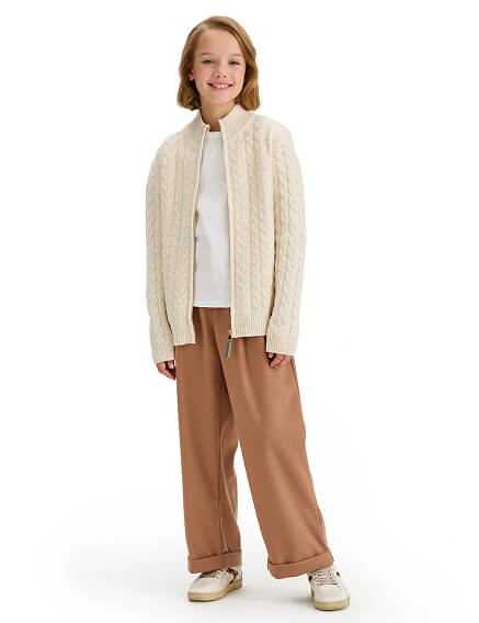 Кофта на молнии Super Fine Merino Wool для девочек, фото 3