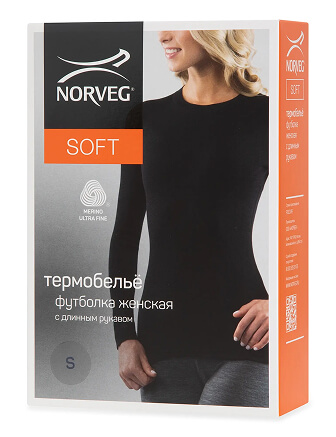Термобелье футболка серии SOFT с длинным рукавом.  Знак Woolmark, фото 3