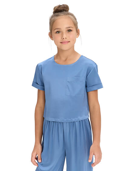 SILK Костюм для девочки, цвет голубой пепельный, фото 2