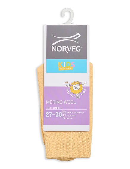 Термоноски детские шерстяные серии MERINO WOOL, цвет кремовый, фото 3