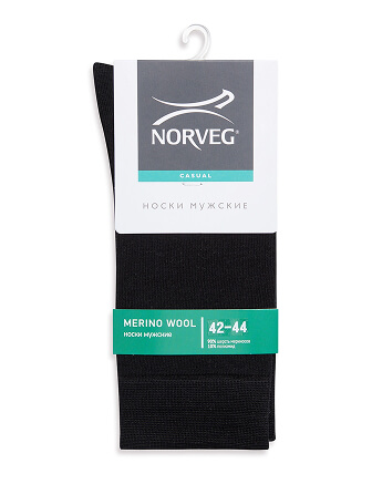 Носки мужские из шерсти мериноса серии MERINO WOOL, цвет темно-серый меланж, фото 3