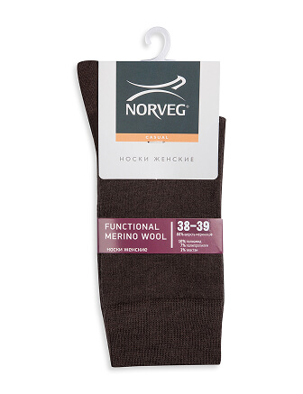 Термоноски женские серии FUNCTIONAL MERINO WOOL, цвет коричневый, фото 3