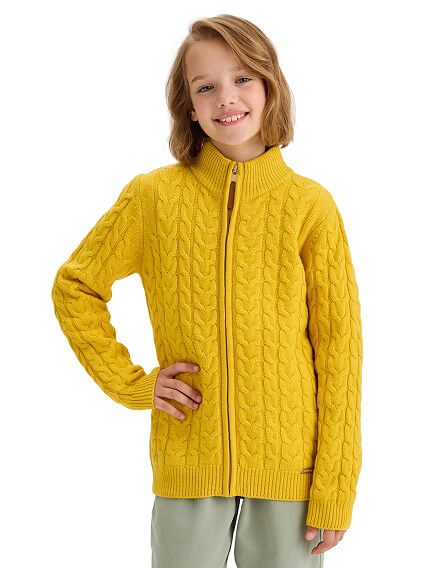 Кофта на молнии Super Fine Merino Wool для девочек, фото 1