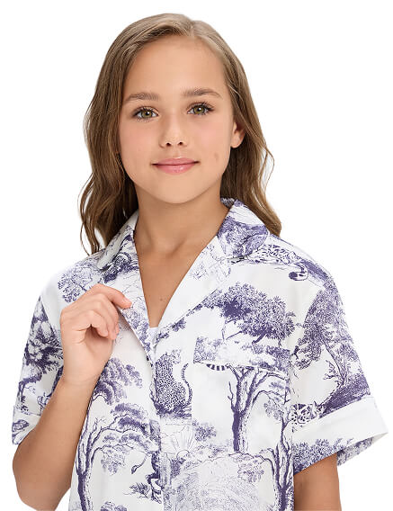 Комплект для девочки SILK (жакет+шорты), цвет принт светлый toile de jouy, фото 2