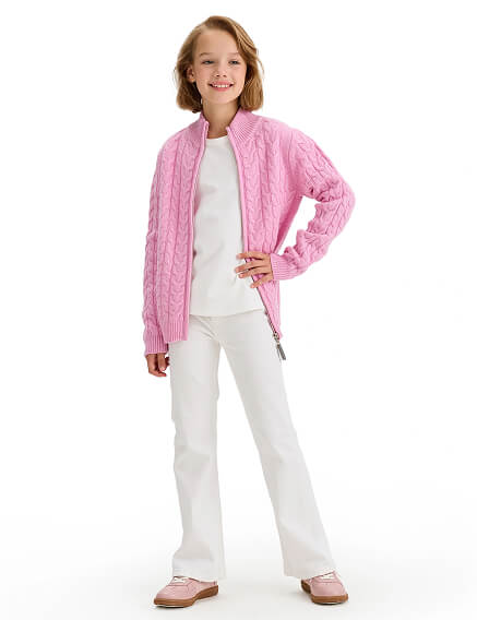Кофта на молнии Super Fine Merino Wool для девочек, фото 3