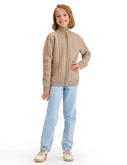 Кофта на молнии Super Fine Merino Wool для девочек, фото 3