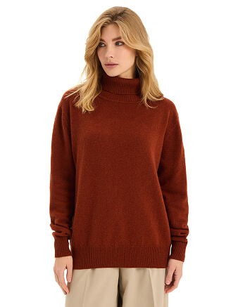 Свитер Merino Base из шерсти, цвет кирпичный, фото 1
