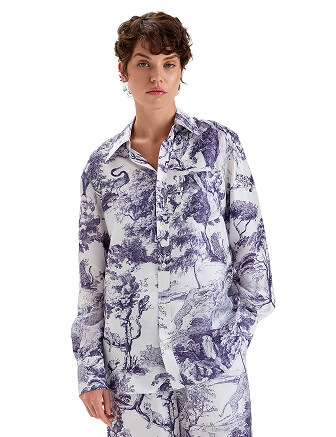 Блуза SILK женская, цвет принт светлый toile de jouy, фото 1
