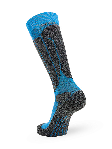 Термоноски детские ВЫСОКИЕ серии SPORT WOOL, цвет голубой+антрацит, фото 3