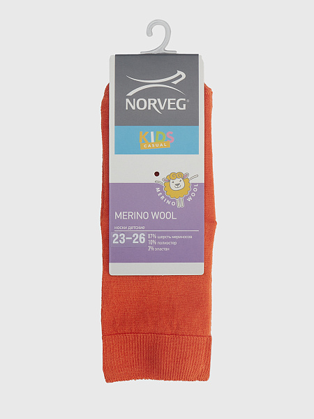 Термоноски детские шерстяные серии MERINO WOOL, цвет оранжевый, фото 4