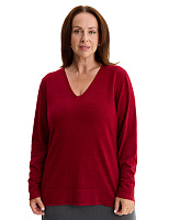 Merino Base Джемпер женский V-вырез plus size Бордо