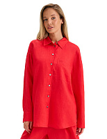 LINEN Рубашка женская oversize Красный