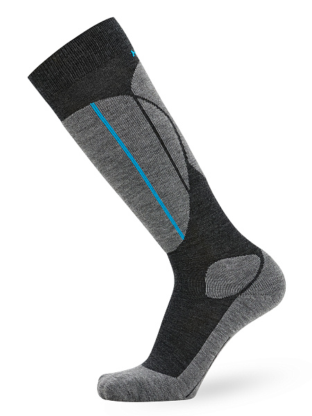 Термоноски детские ВЫСОКИЕ серии SPORT WOOL, цвет антрацит + серый, фото 1