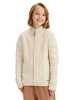 Кардиган на молнии Super Fine Merino Wool подростковый для девочек Белый