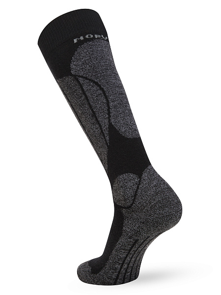 Термоноски детские ВЫСОКИЕ серии SPORT WOOL, цвет черный+антрацит, фото 4
