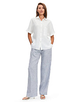 LINEN Брюки женские прямые Серый меланж