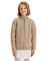 Кардиган на молнии Super Fine Merino Wool подростковый для девочек Бежевый